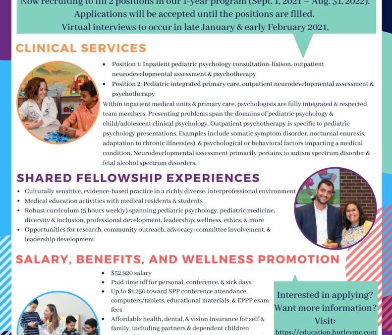 Two Pediatric Psychology Fellowship Positions – Hurley Medical Center