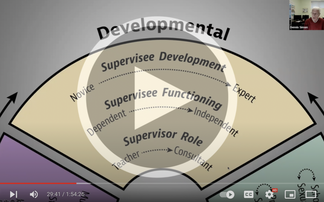 Developmental supervision model diagram with video overlay.